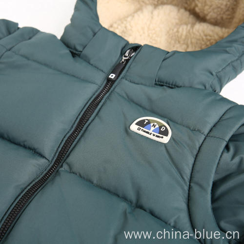 Detachable sleeve winter warm boys jacket